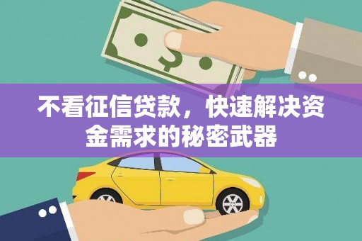二连浩特不看征信贷款，快速解决资金需求的秘密武器