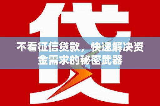 二连浩特不看征信贷款，快速解决资金需求的秘密武器
