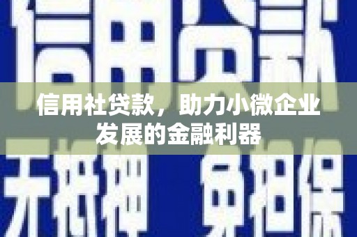 二连浩特信用社贷款，助力小微企业发展的金融利器